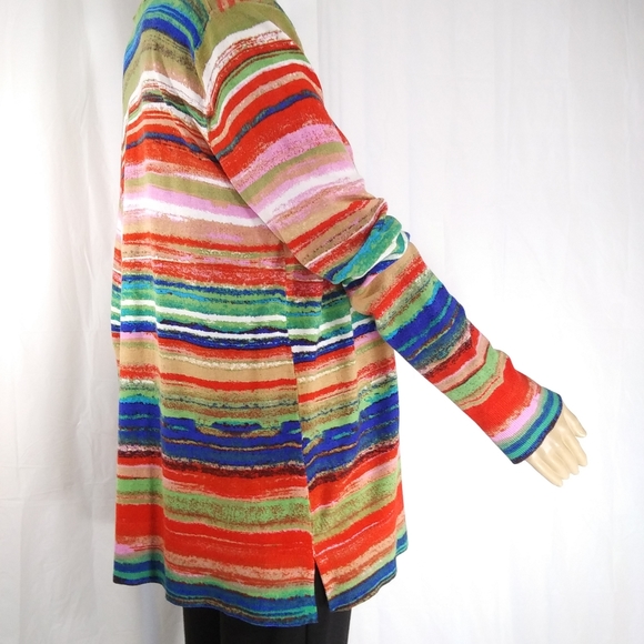 CABLE & GAUGE Painterly Soft Knit Open Cardigan Large - Picture 3 of 7